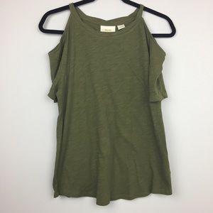 NWT Maeve Anthropologie Cold Shoulder Olive Green